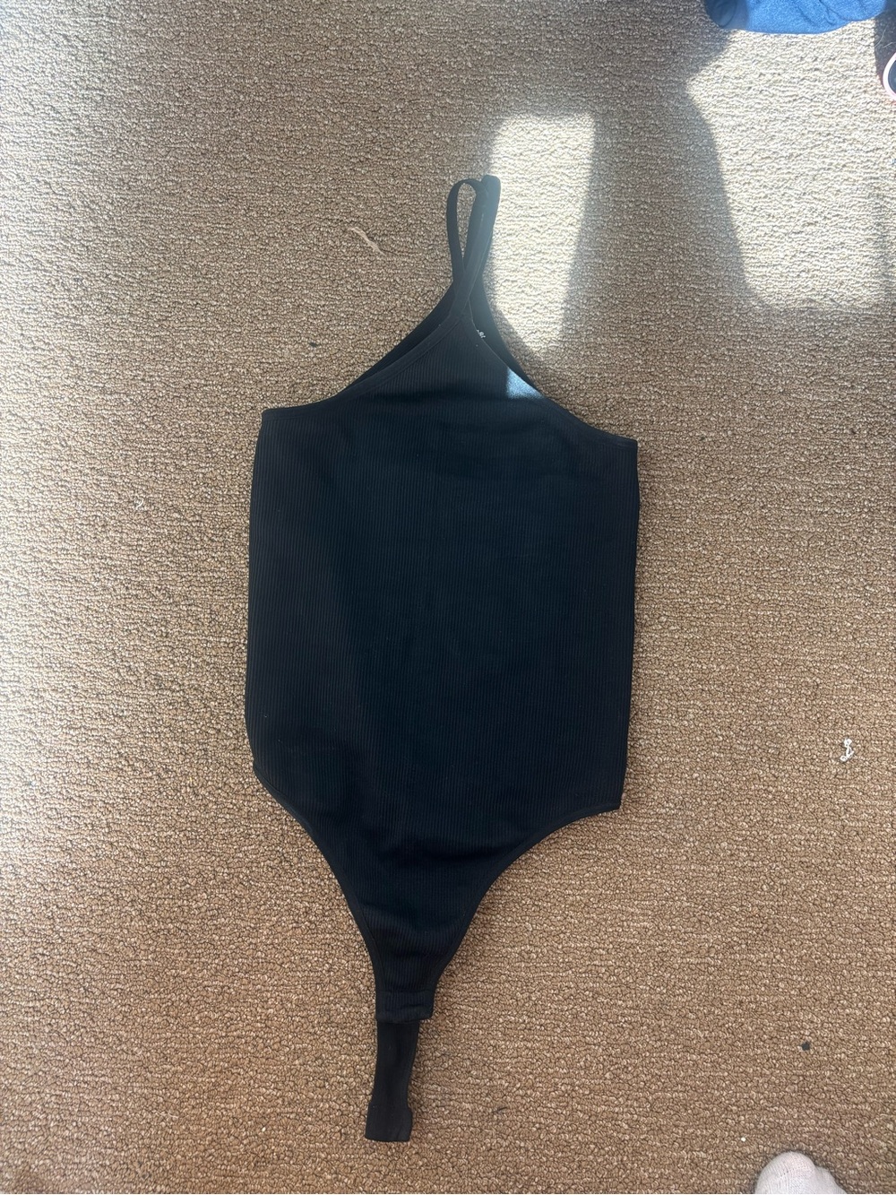 wild fable Black One-Shoulder Ribbed Bodysuit